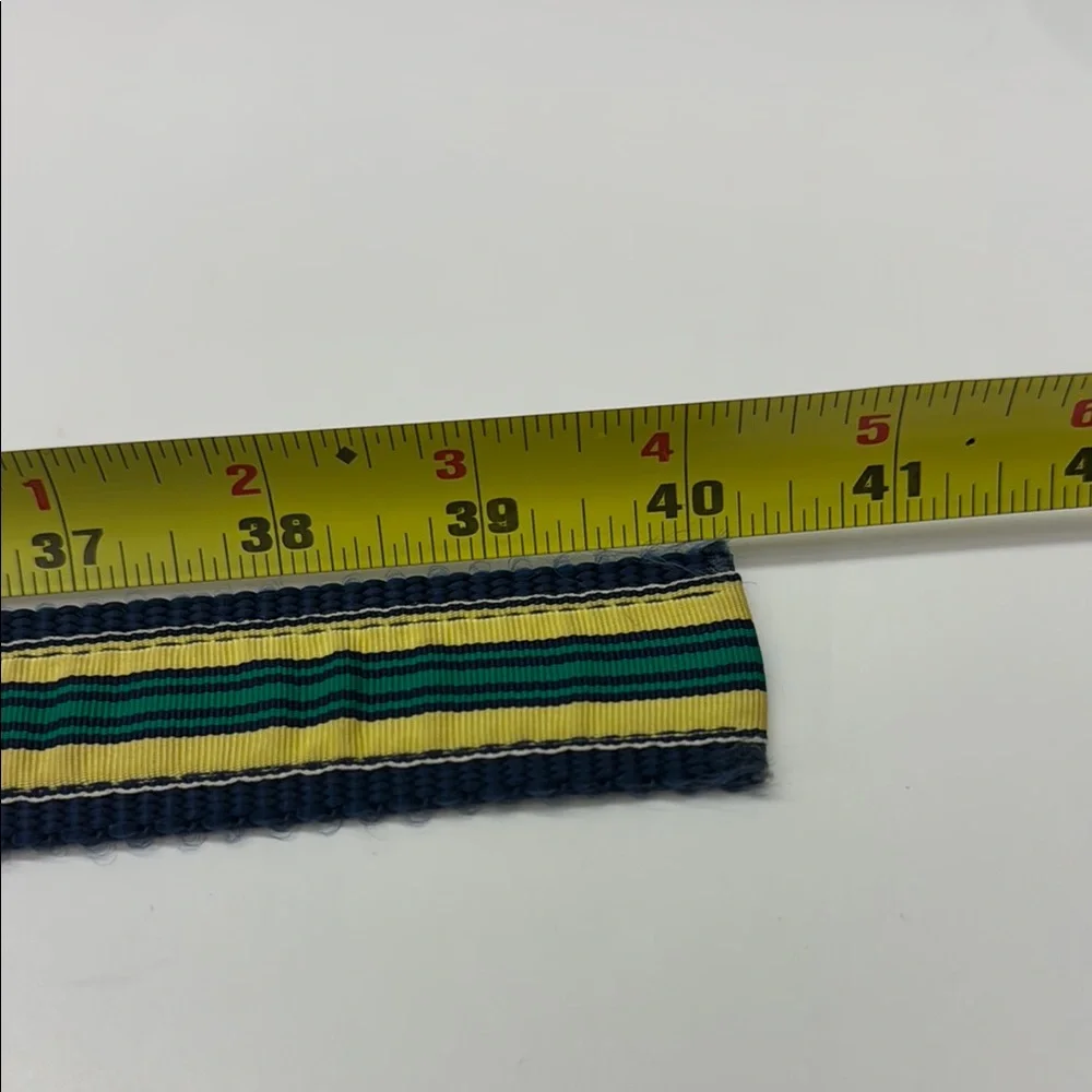 Leather Man Blue and Yellow Canvas Belt with Double Ring Buckle